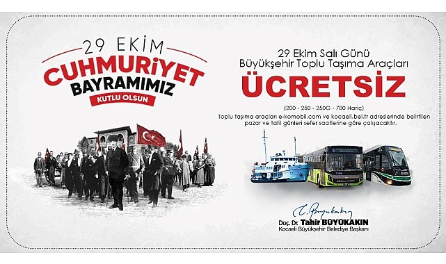 Büyükşehir’den 29 Ekim’de ücretsiz ulaşım- Kamu Çalışanı