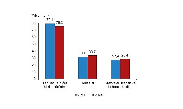 Tüik: Bitkisel üretimin bir önceki yıla göre tarla ürünlerinde azalacağı, meyve ve sebze grubunda ise artacağı tahmin edildi- Kamu Çalışanı