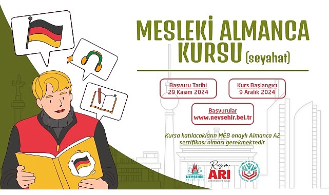 Nevşehir Belediyesi Gençlik ve Spor Hizmetleri Müdürlüğü bünyesinde Seyahat içerikli Mesleki Almanca Kursu açılacak. – Kamu Çalışanı