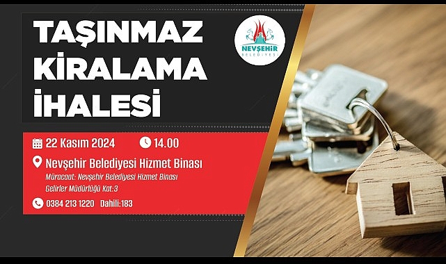 Nevşehir Belediyesi’nden taşınmaz kiralama ihalesi.- Kamu Çalışanı