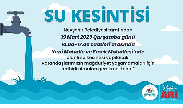 Yeni mahalle ve emek mahallesi’nde planlı su kesintisi yapılacak – Kamu Çalışanı