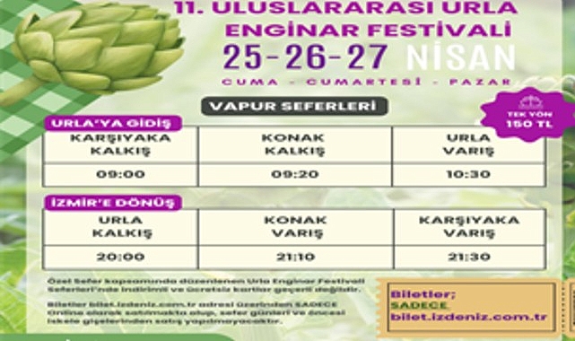İZDENİZ’den Urla Enginar Festivali’ne özel sefer- Kamu Çalışanı