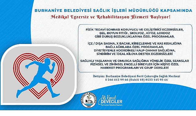 Burhaniye Belediyesi Sağlık İşleri Müdürlüğü’nden Medikal Egzersiz ve Rehabilitasyon Hizmeti- Kamu Çalışanı