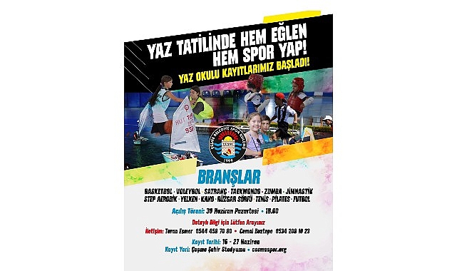 Çeşme Belediye Spor Kulübü Yaz Spor Okulu başvuruları başladı- Kamu Çalışanı