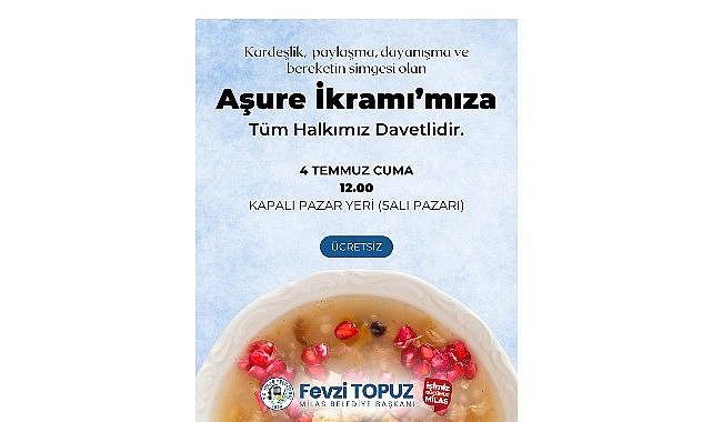 Milas Belediyesi Aşure İkramı Yapacak- Kamu Çalışanı