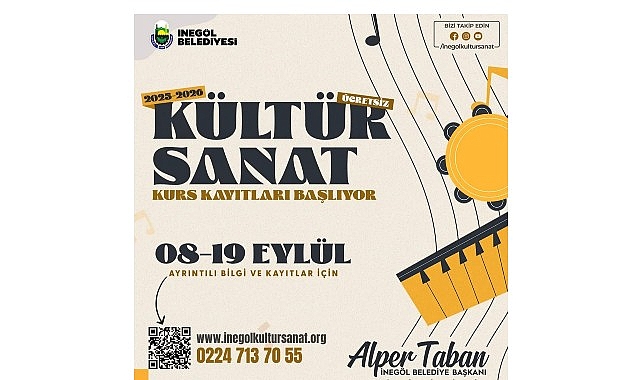 İnegöl Belediyesi’nin Kültür Sanat Kurslarında Kayıtlar Başladı- Kamu Çalışanı