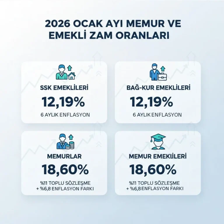 Memur ve Emeklilerin 2026 Ocak Zammı Netleşti: Kim Ne Kadar Maaş Alacak?