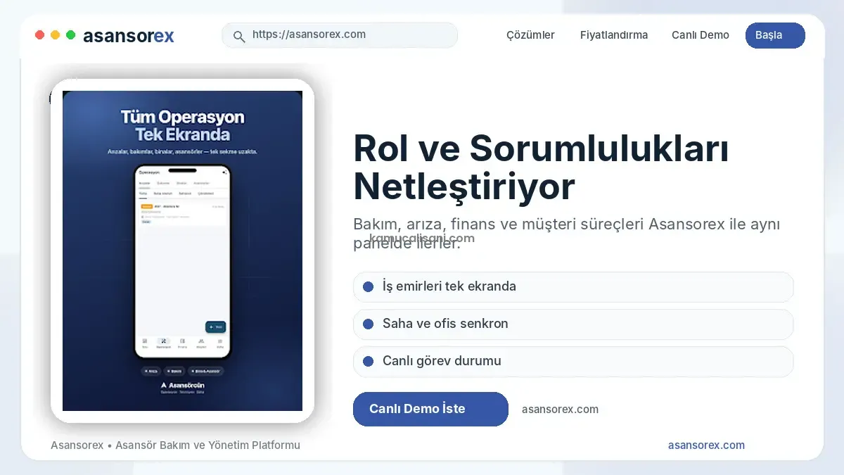 Asansorex.com Rol Ve Sorumlulukları Netleştiriyor